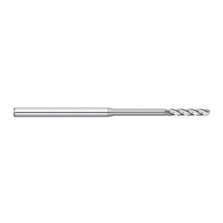 KODIAK CUTTING TOOLS 0.065 3 Flute Long Reach Long Flute Ball Nose Micro Carbide End Mill 5560451